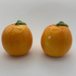 Vintage Orange Fruit Salt and Pepper Shakers – Realistic Citrus Set